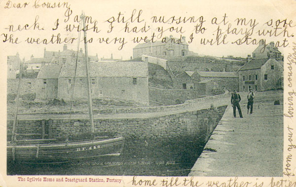 Old Postcard Ogilvie Home and Coast Guard Station