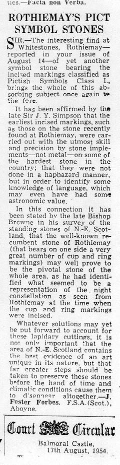 Newspaper Clip, Court Circular Balmoral Castle 1954 - Scotland