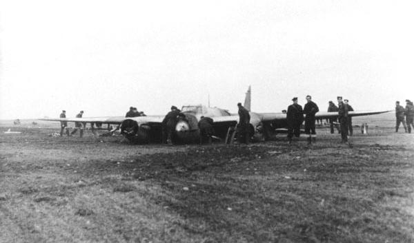 Crashed Mosquito in a field near the Airdrome RAF Banff