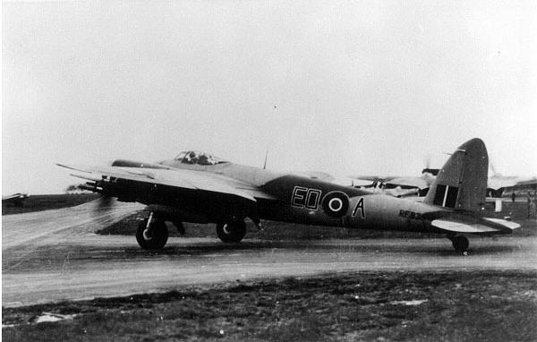 Mosquito on the runway and  ready for take off at RAF Banf