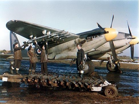 Rare colour photograph of Group Captain Max Aitken's Mosquito