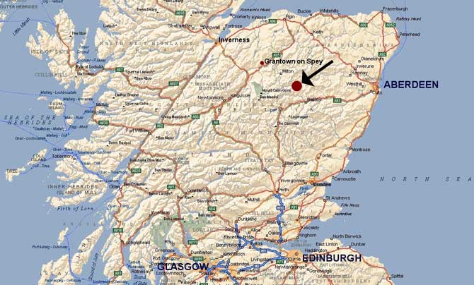 map of Scotland showing location