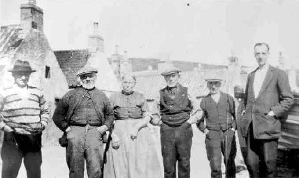 OldPhotograph Group Standing at Harbour Sandend 