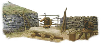 Neolithic man Engraving in Stone, Scotland